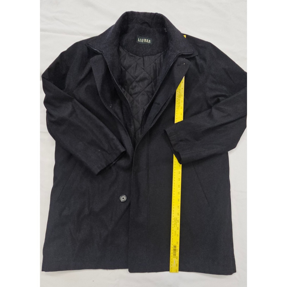 Lauren Ralph Lauren Mens Black Car Coat with Removable Quilted Liner 44R